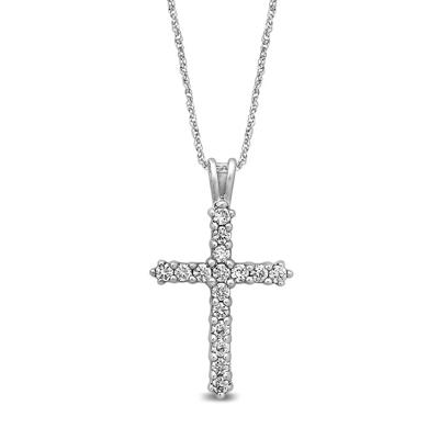 1/4 ct. tw. Diamond Cross Pendant in 10K White Gold