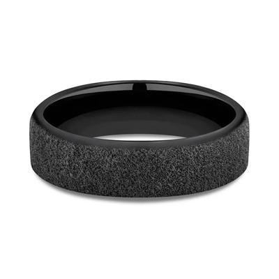 Men's Concrete Pattern Band in Black Titanium, 6.5MM