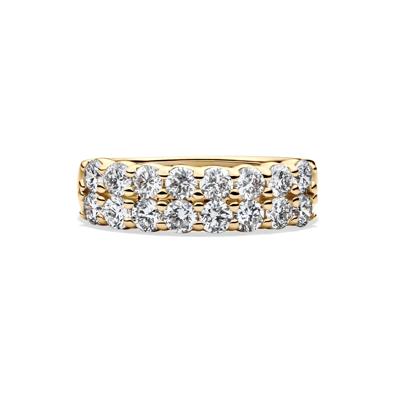 Lab Grown Diamond Double Row Anniversary Band in 10K Yellow Gold (1 1/2 ct. tw.)