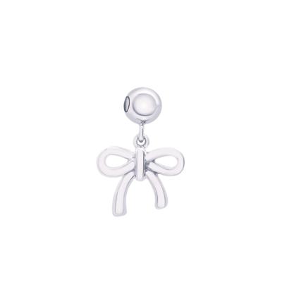 Bow Bead Charm in Sterling Silver