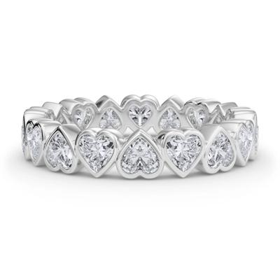 Lab Grown Diamond Heart Bezel Eternity Band in Platinum (2 ct. tw.)