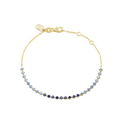 Lab-Created Blue Sapphire Bracelet in 10K Yellow Gold