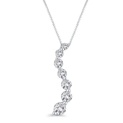 1/4 ct. tw. Diamond Journey Pendant in 10K White Gold