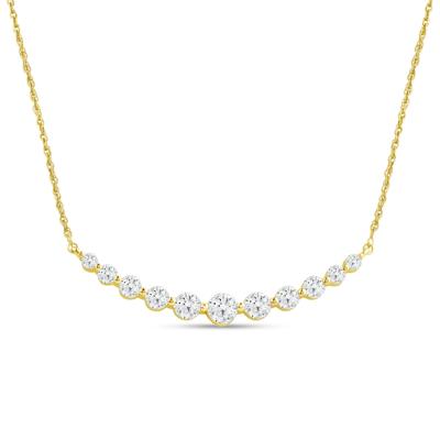 Lab Grown Graduated Diamond Necklace in 14K Yellow Gold (1 1/2 ct. tw.)