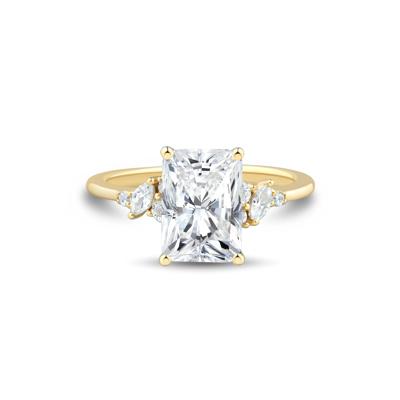 Lab Grown Radiant-Cut Diamond Engagement Ring in 14K Yellow Gold (3 1/3 ct. tw.)