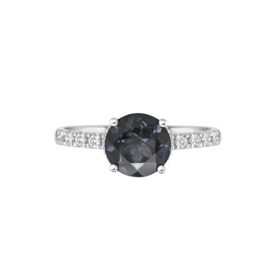 Black Sapphire Ring in 14K White Gold (1/3 ct. tw.)