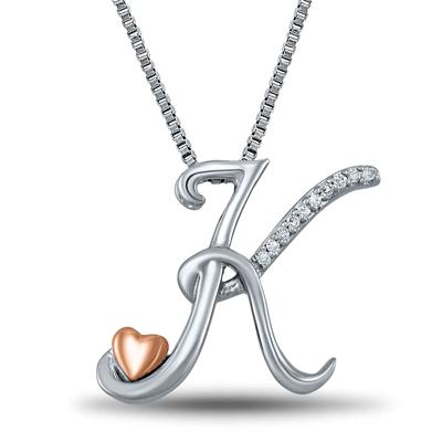 Diamond "K" Initial Pendant
