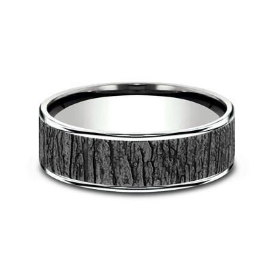 Men’s Hazel Bark Wedding Band in Tantalum