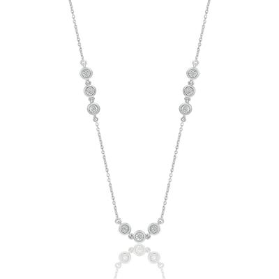 Diamond Bezel Frontal Necklace in Sterling Silver (1/10 ct. tw.)