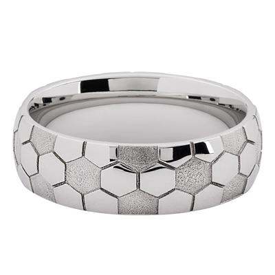 Men's Domed Soccer Ball Band in Cobalt Chrome, 7MM