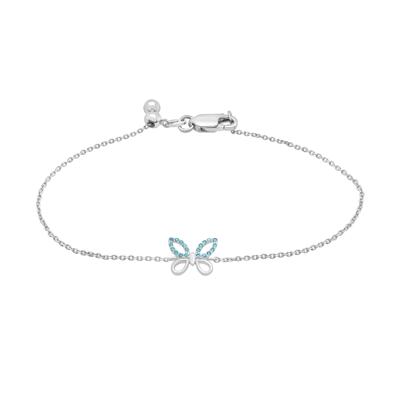 London Blue Topaz Butterfly Bracelet in Sterling Silver