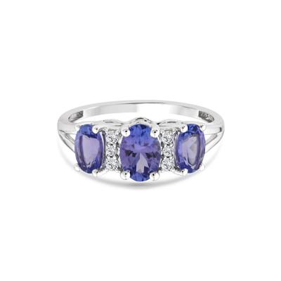 Tanzanite and Diamond Ring in 10K White Gold (1/10 ct. tw.)