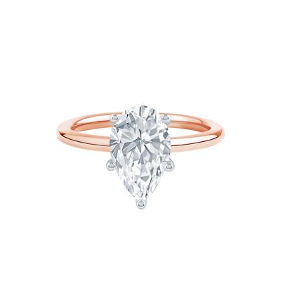 Lab Grown Diamond Pear-Shaped Solitaire Engagement Ring in 14K Rose Gold (2 ct.)