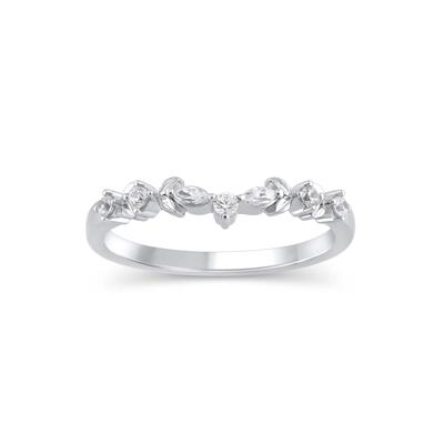 Lab Grown Diamond Contour Band in 14K White Gold (1/7 ct. tw.)