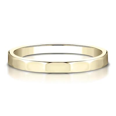 Faceted Wedding Band in 14K Yellow Gold