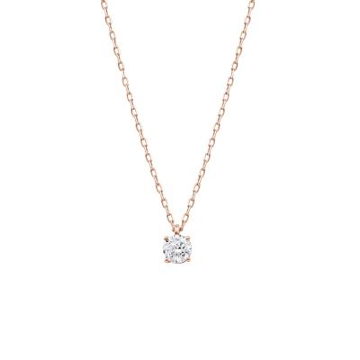 Round Lab Grown Diamond Solitaire Pendant in 10K Rose Gold (3/8 ct. tw.)