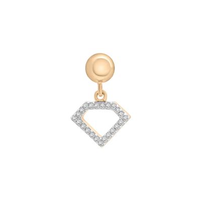 Diamond Bead Charm in Vermeil
