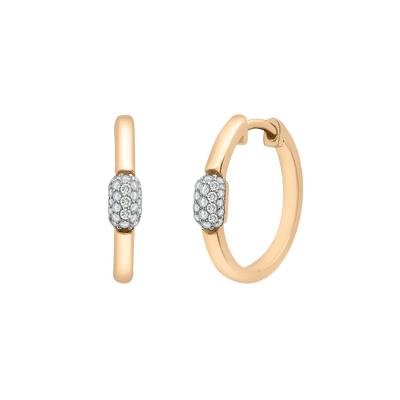 Diamond Oval Cluster Hoop Earrings in Vermeil (1/3 ct. tw.)