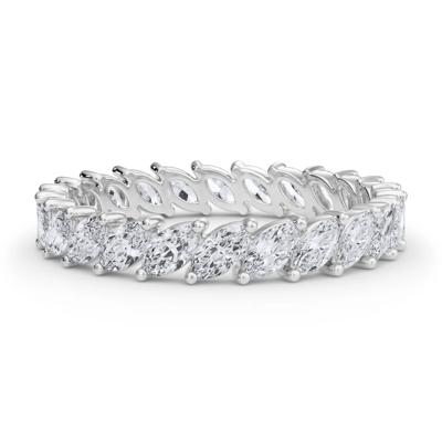 Lab Grown Diamond Marquise Slant Eternity Band in 14K White Gold (2 ct. tw.)