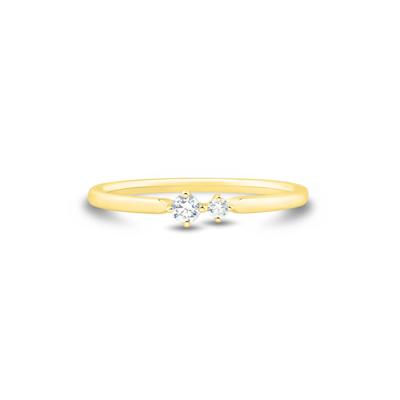 Lab Grown Diamond Round Two-Stone Ring in 10K Yellow Gold (1/10 ct. tw,)