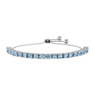 Aquamarine Bolo Bracelet in Sterling Silver