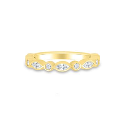 Lab Grown Diamond Bezel-Set Anniversary Band in 10K Yellow Gold (1/2 ct. tw.)