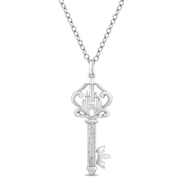 Majestic Princess Diamond Accent Key Pendant in Sterling Silver