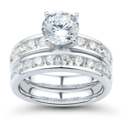 1/2 ct. tw. Round Diamond Channel Semi-Mount Engagement Ring Set in 14k White Gold (Setting Only)