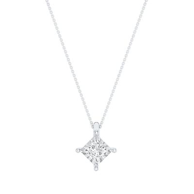 Lab Grown Princess-Cut Diamond Illusion Pendant in 10K White Gold (1/3 ct. tw.)