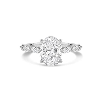 Lab Grown Oval Diamond Engagement Ring in 14K White Gold (3 3/4 ct. tw.)