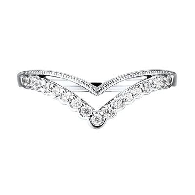 1/5 ct. tw. Diamond Contour Band in 14K White Gold