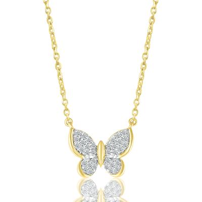 Diamond Butterfly Pendant in 10K Yellow Gold (1/7 ct. tw.)