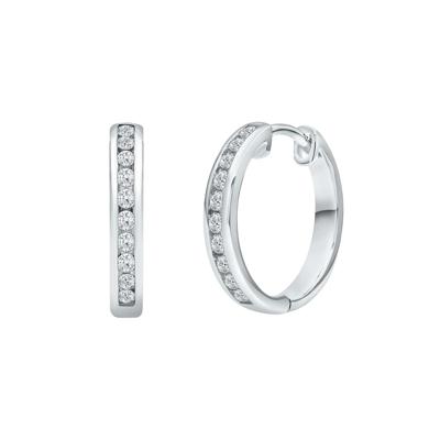 Lab Grown Diamond Hoop Earrings in 14K White Gold (1/3 ct. tw.)