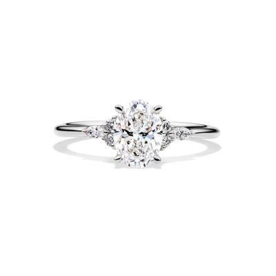 Lab Grown Diamond Oval Engagement Ring in 14K White Gold (1 ct. tw.)
