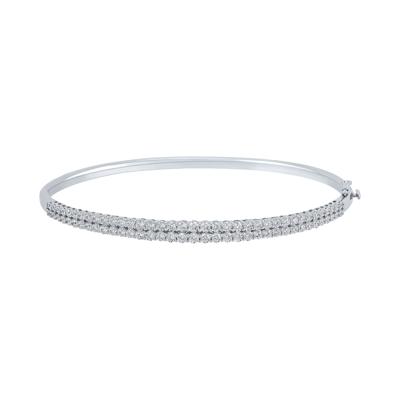 Lab Grown Diamond Bangle Bracelet in 14K White Gold (2 ct. tw.)