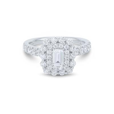 Emerald-Cut Diamond Engagement Ring in 14K White Gold (1 1/2 ct. tw.)