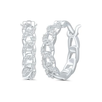 Chain Link Hoop Earrings in Sterling Silver (1/5 ct. tw.)