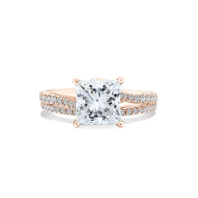 Lab Grown Diamond Princess-Cut Engagement Set in 18K Rose Gold (3 ct. tw.)