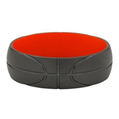 Men's Domed Basketball Band in Zirconium, 8MM