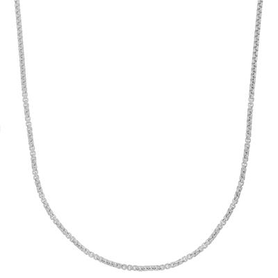 Solid Round Rope Chain in 14K White Gold, 2.5MM, 24”