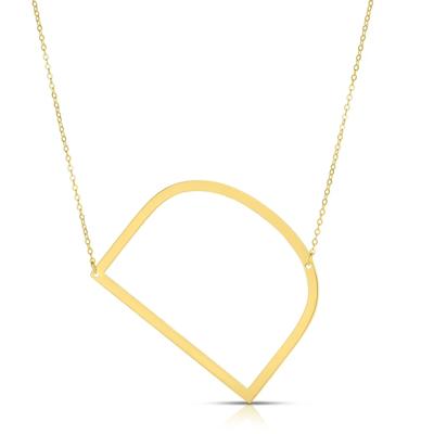 "D" Initial Necklace in 14K Yellow Gold