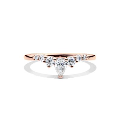 Lab Grown Diamond Chevron Contour Band in 14K Rose Gold (1/2 ct. tw.)