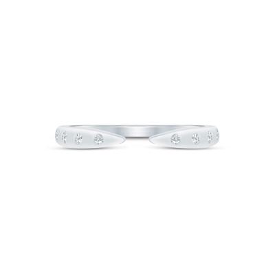 Lab Grown Diamond Burnished Open Band in 14K White Gold (1/10 ct. tw.)