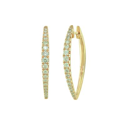 Diamond V-Hoop Earrings in 10K Yellow Gold (1/2 ct. tw.)