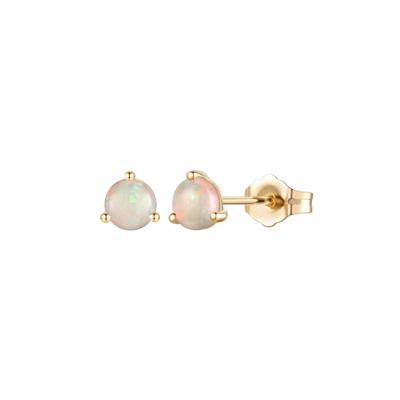 Opal Stud Earrings in 10K Yellow Gold