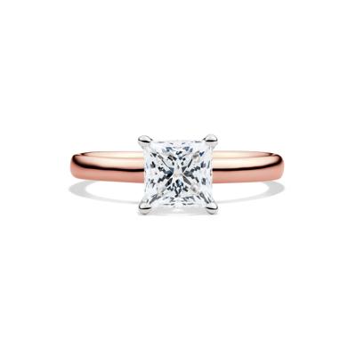 Diamond Princess Cut Solitaire Engagement Ring in 14K Rose Gold (1 1/2 ct.)