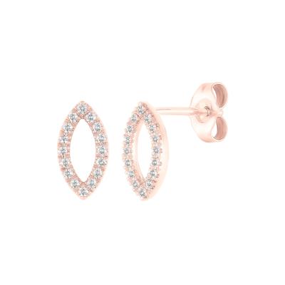 Marquise-Shaped Diamond Earrings in 10K Rose Gold (1/8 ct. tw.)