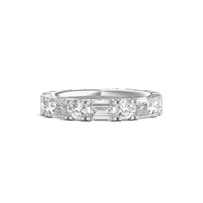 Round and Emerald-Cut Diamond Eternity Band in Platinum (5 ct. tw.)