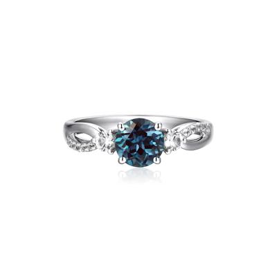 Lab Created Alexandrite & White Sapphire Ring in Sterling Silver