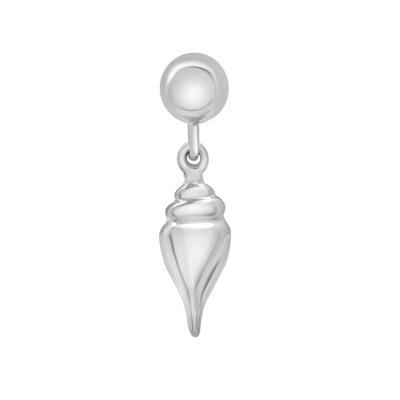 Conch Shell Bead Charm in Sterling Silver